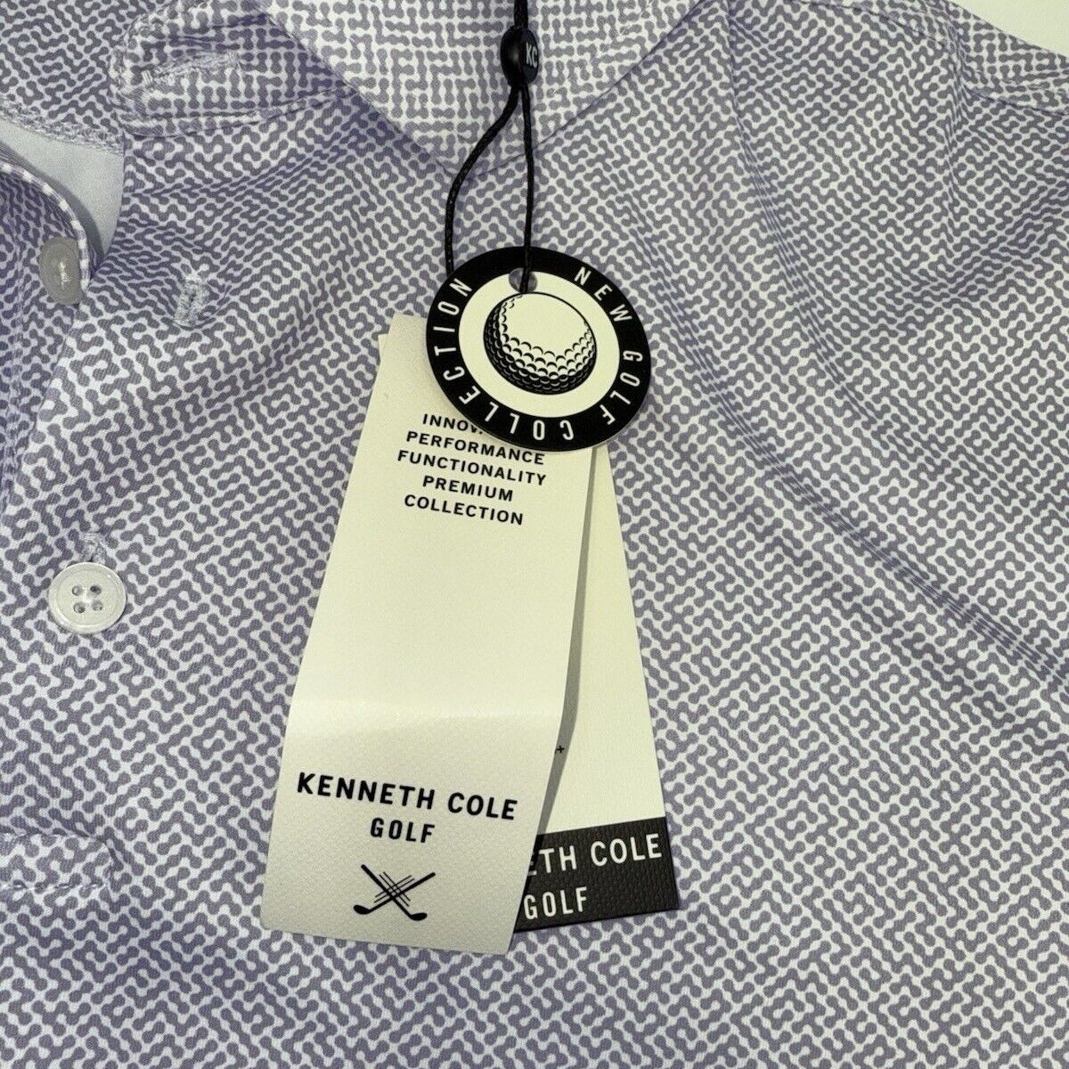 $59 Kenneth Cole Men’s Pique Cooling Performance Polo Shirt UPF 50-Orchid-Small