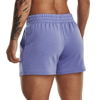 Under Armour Women's Rival Terry Shorts - Baja Blue - Medium- New Tag-Retail $50