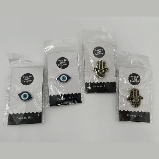 These Are Things Combo Lot Of 4 Enamel Pin Sets-Good Luck Hand New! Best Price