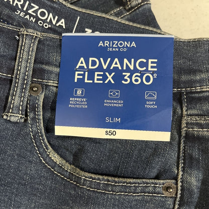 ARIZONA JEAN CO. Men’s Advance Flex SLIM FIT Jeans-Intense Dark-30W 30L- New $50