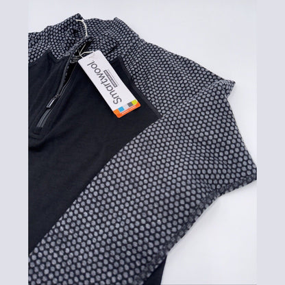 $120 Smartwool Women’s 1/4 Zip Pullover Merino 1/4 Zip-Black Dots - Small -New