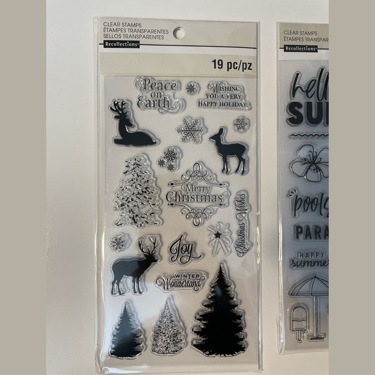 Lot Of 3 Recollections Poly Clear Photopolymer Stamps - Combo Lot