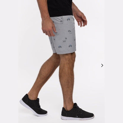 $89 Travis Mathew Men’s Straight Shot 9” Shorts - Heather Sleet- 35W - NWT