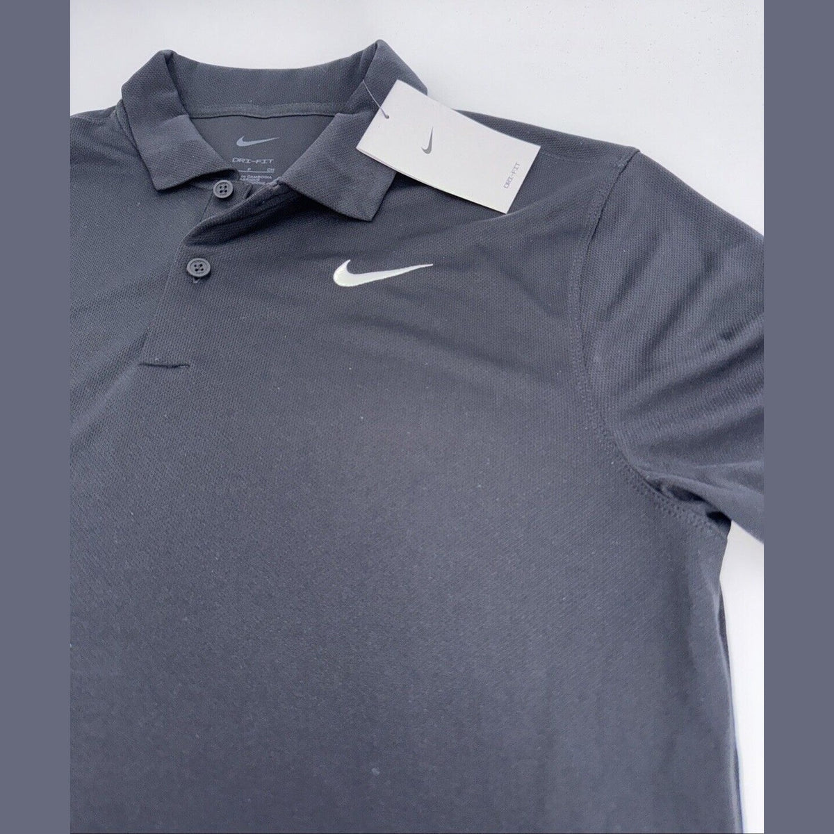 $50 Nike Men's Dri-FIT Short Sleeve Golf Polo Shirt FZ5646 -Black- Small - NEW