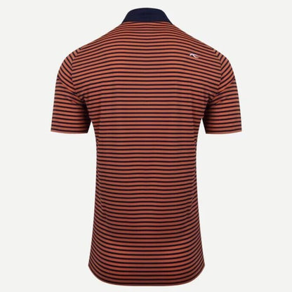 $109 KJUS Men’s Luis Stripe Comfort Golf Polo Shirt MG60-JO8-Tangerine-Small-New