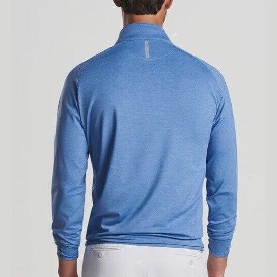 $135 Peter Millar Crown Crafted Stealth Performance 1/4 Zip Pullover-Blue-Small