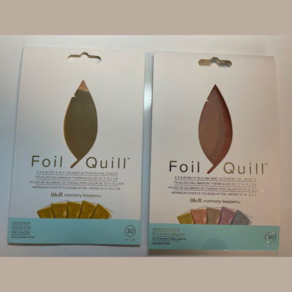 Lot Of 2 We R Memory Keepers Foil Quill Foil Sheets 4"X6" 30/- Gold / Shining