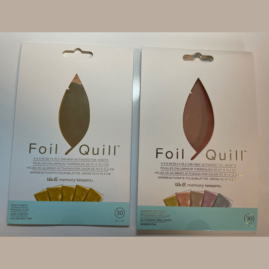 Lot Of 2 We R Memory Keepers Foil Quill Foil Sheets 4"X6" 30/- Gold / Shining