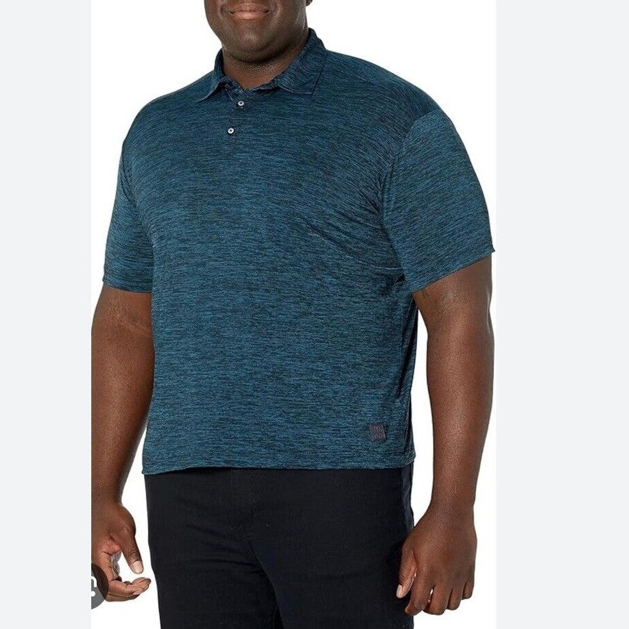 Vintage 1946 Men’s Micro Performance Textured Polo Shirt-Turquoise-Large -New