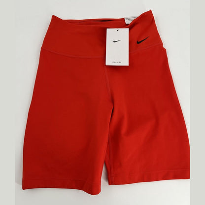 New Nike Womens One Midrise Bike Shorts -Chile Red- Size: XSmall-MSRP $40