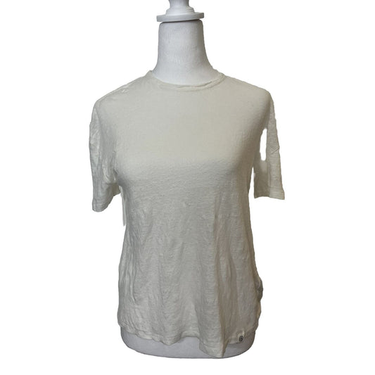 $150 Rag & Bone Women’s Linen Boyfriend Tee - White - Small- New With Tag