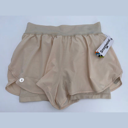 $95 SmartWool Women’s Intraknit Active Lined Shorts Merino Wool-Almond-XLarge
