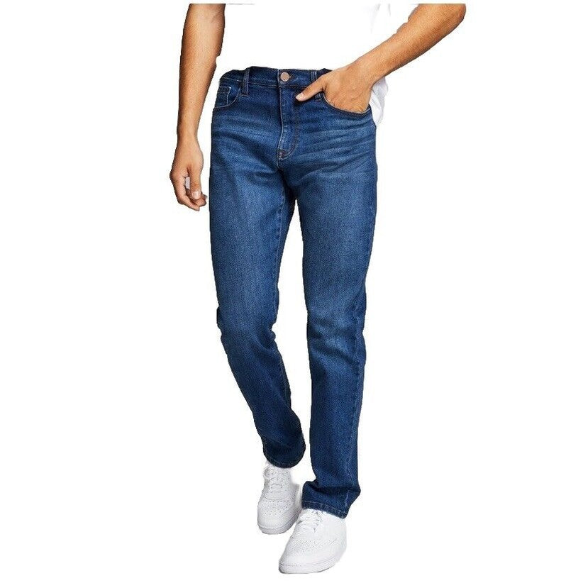 And Now This Men's Core Grant Slim-Fit Stretch Jeans - Med Blue- Size 29W