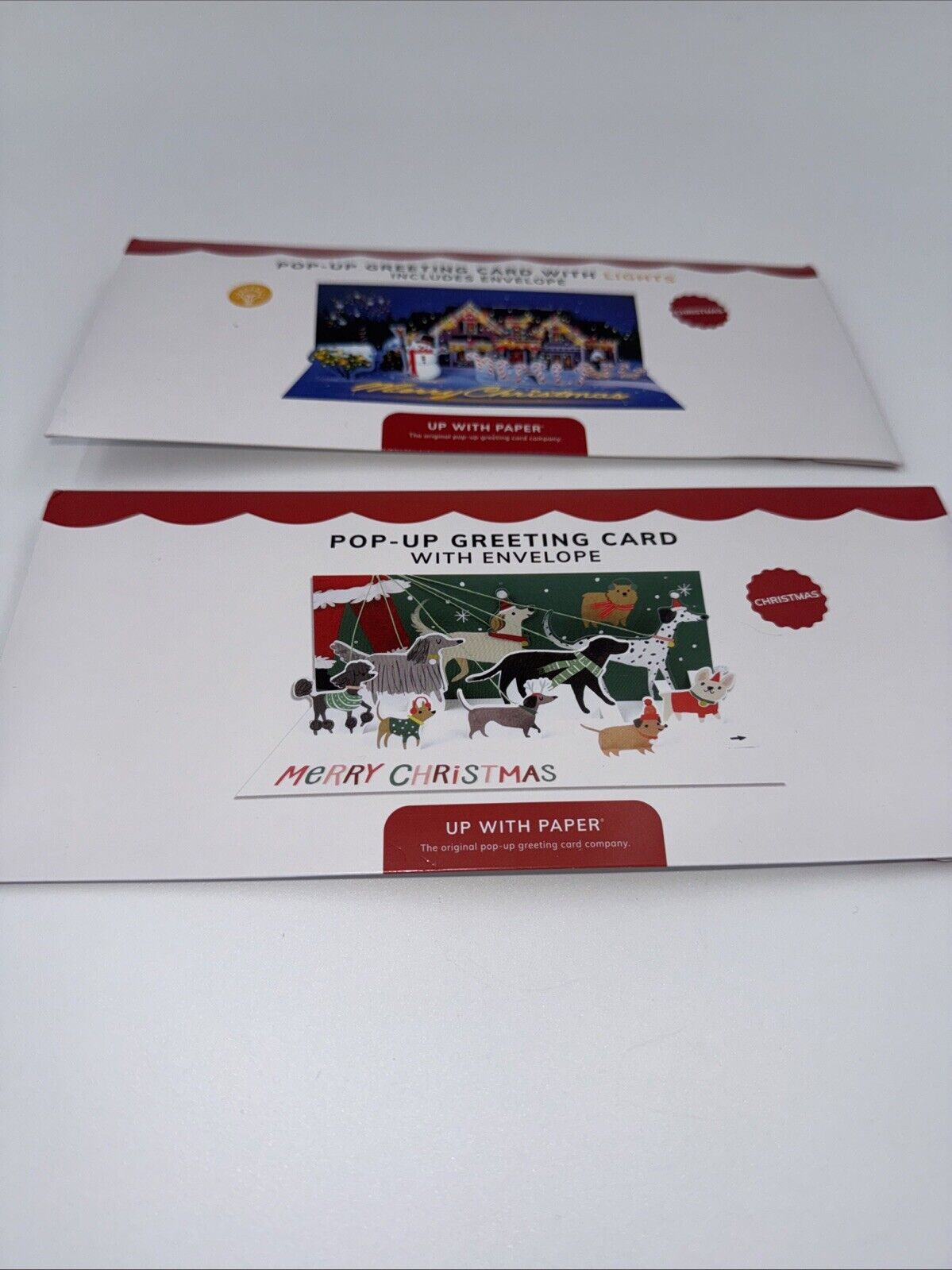 Lot Of 2 Up With Paper 3D Pop-Up Christmas Cards- Combo B- Over $30 Retail!