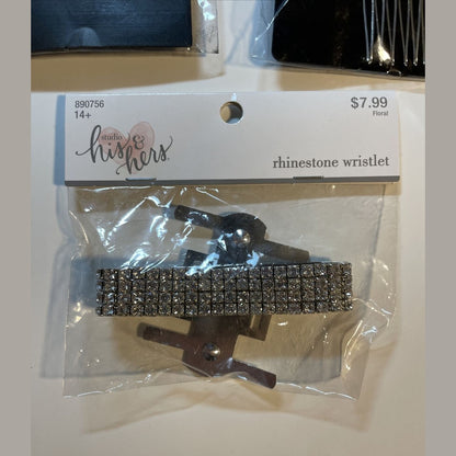 Combo Lot 3 PCs Studio His & Hers WEDDING Set: EARRING - HAIR COMB - Bracelet