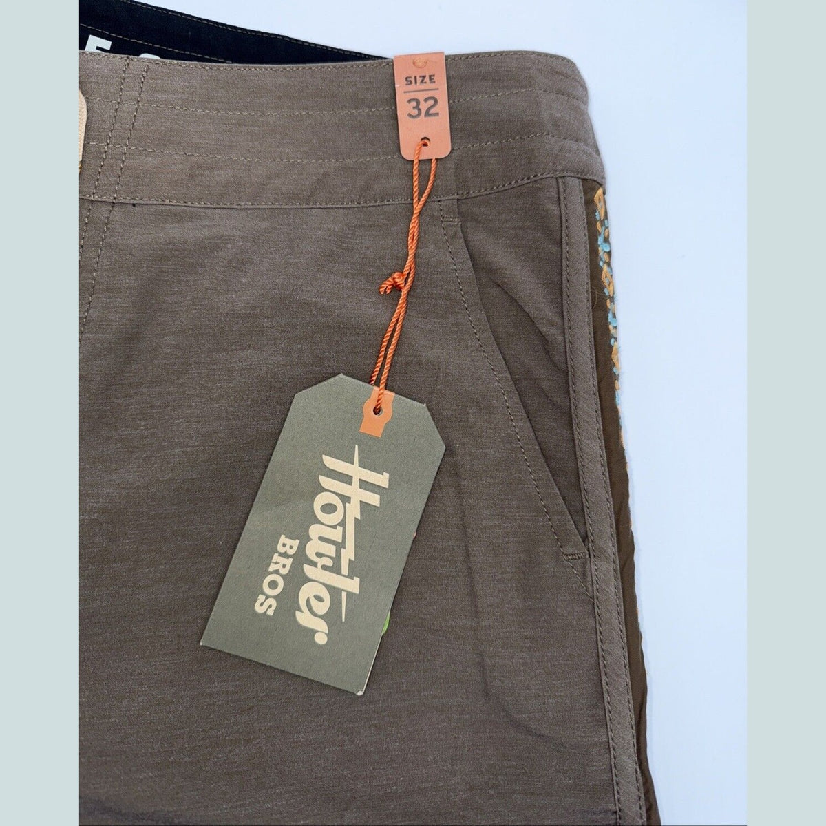 $65 HOWLER BROTHERS Men’s Bruja Deluxe Boardshorts Trunk - Teak- Size: 32W- New