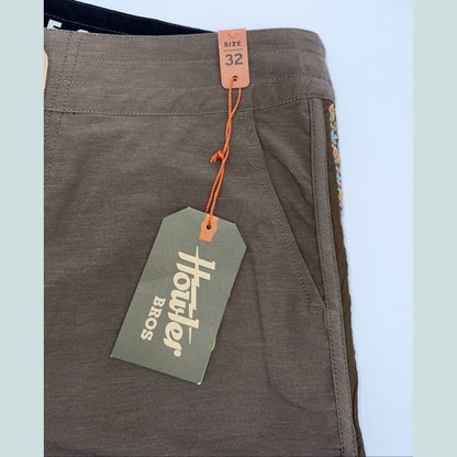 $65 HOWLER BROTHERS Men’s Bruja Deluxe Boardshorts Trunk - Teak- Size: 32W- New