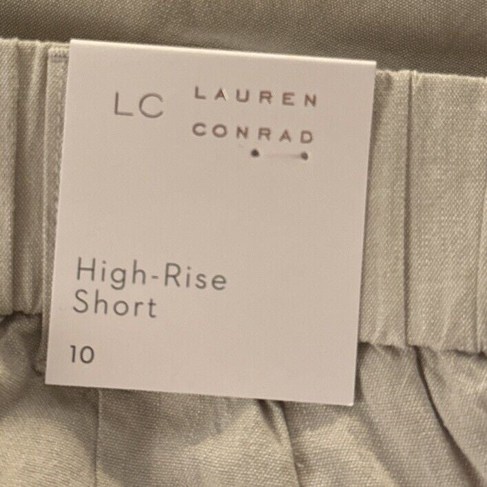 $37 LC Lauren Conrad High Rise Soft Pleated Front Shorts-Papyrus-Size: 10 New