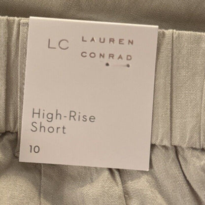 $37 LC Lauren Conrad High Rise Soft Pleated Front Shorts-Papyrus-Size: 10 New