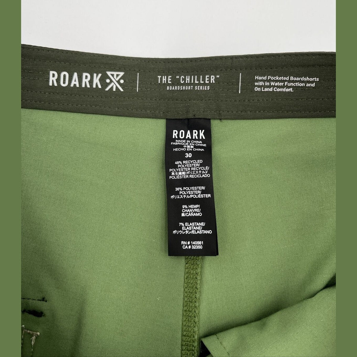 $69 Roark Men’s Chiller 17” Mixtape Boardshorts Trunks-Jungle Green-30W- New Tag