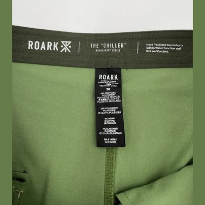 $69 Roark Men’s Chiller 17” Mixtape Boardshorts Trunks-Jungle Green-30W- New Tag