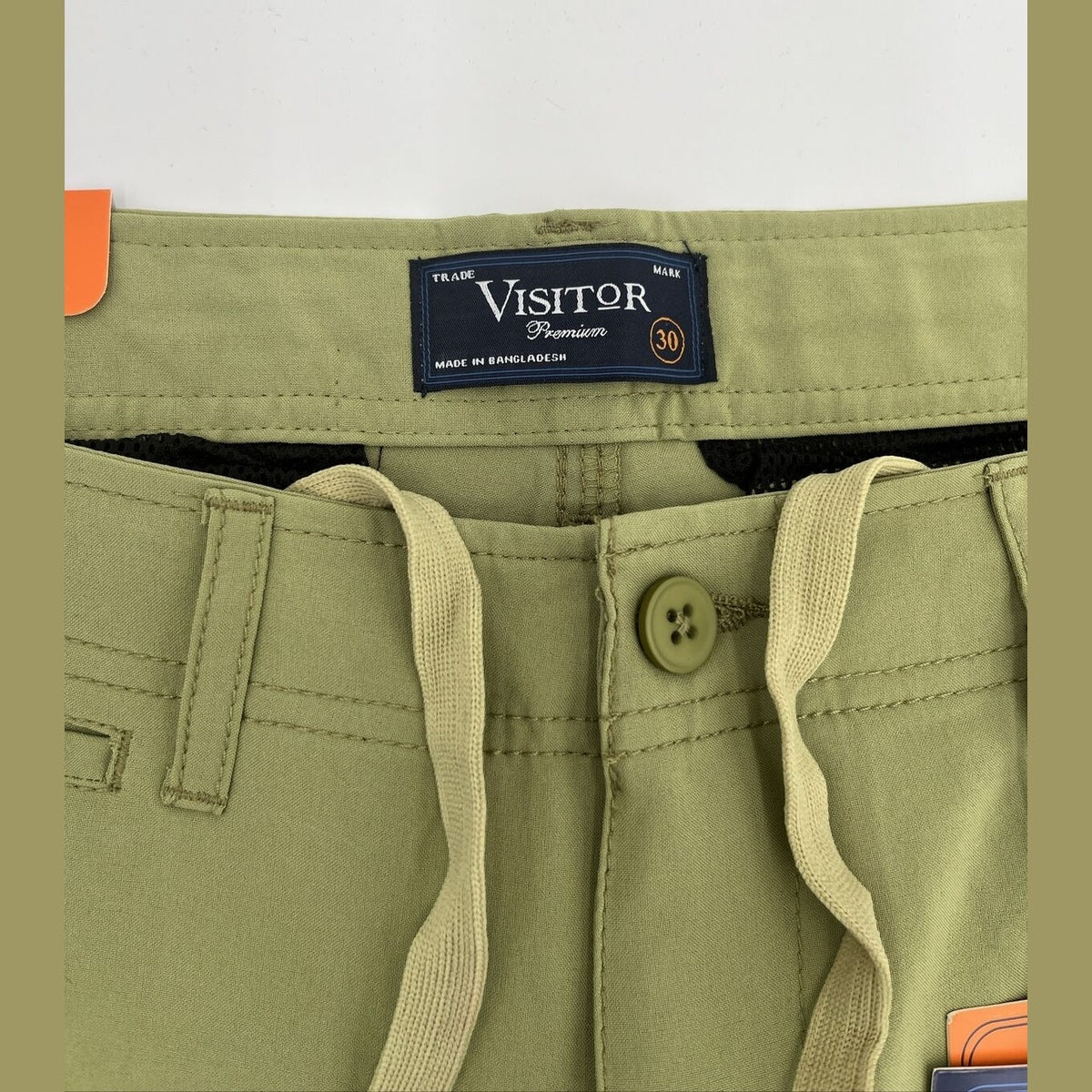 $59 Visitor Men’s Dressy/Casual Micro Light Comfy Shorts -Olive Green-Size: 30”