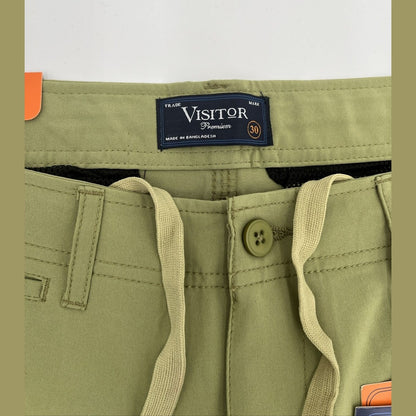 $59 Visitor Men’s Dressy/Casual Micro Light Comfy Shorts -Olive Green-Size: 30”