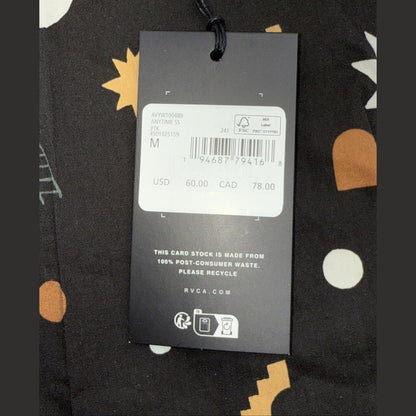 $66 RVCA Men’s ANYTIME S/S Button Shirt - PTK Brown -Size:  Medium - New Tag