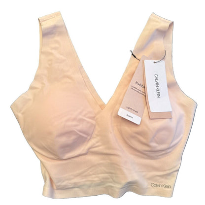 Calvin Klein Invisibles Lightly Lined V-Neck Bralette -Pink- XS