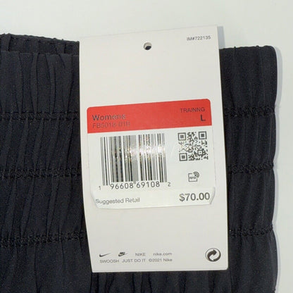 $70 Nike One Women's Woven High-Waisted Pants- FB5018- Black- Large - New