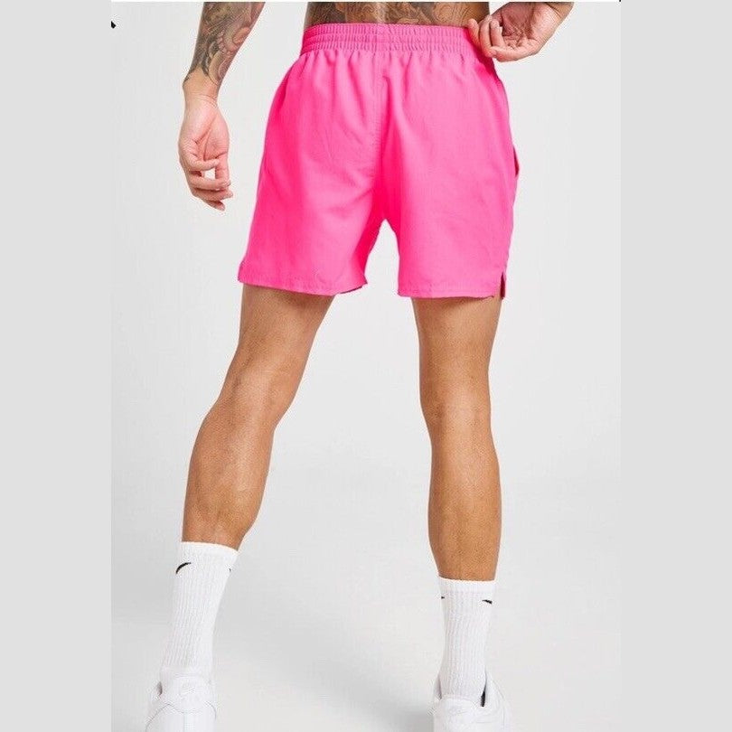 Nike Men's Swoosh Swim Trunks NESSF560-656-  Pink - Medium -NEW- MSRP $50