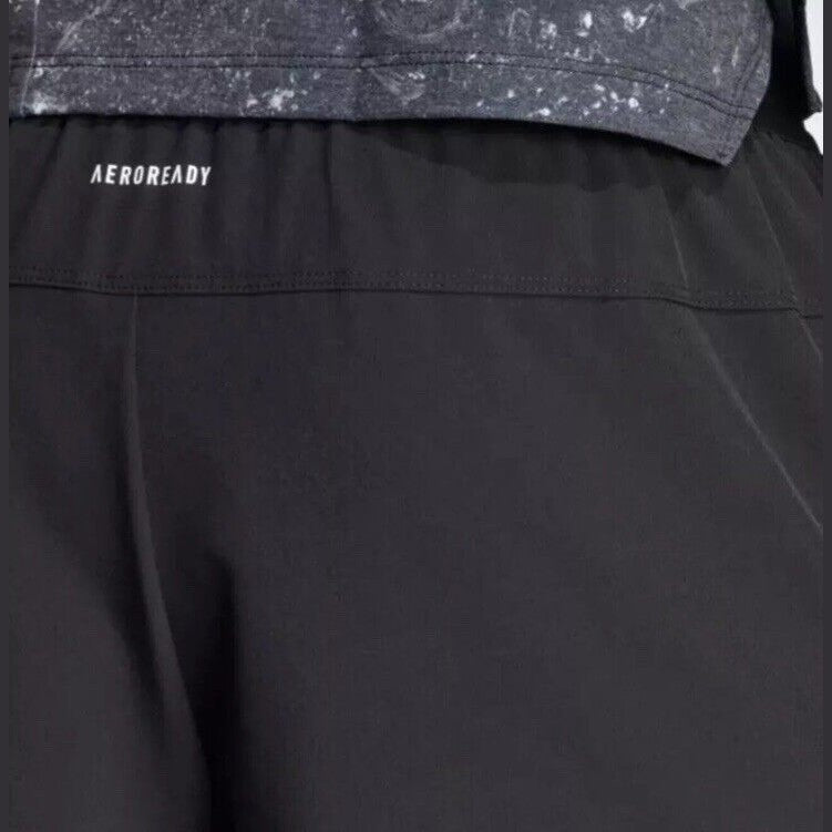 $75 Adidas Men’s 7 " WO POW 2IN1 Compression Shorts- Black/Black- Small-New