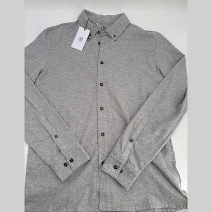 $220 Bogner Men’s Franz-O Button Up Shirt - Light Grey- Large- New Tag