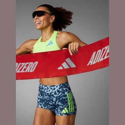 $85 Adidas Women Adizero Booty Elite Running tights shorts IT5775- Blue- Medium