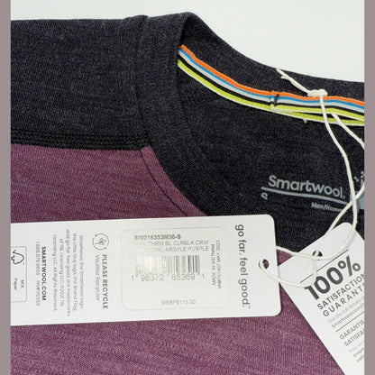 $115 SMARTWOOL Men’s Classic Thermal Merino Base Layer Crew Top-Colorblock-Small