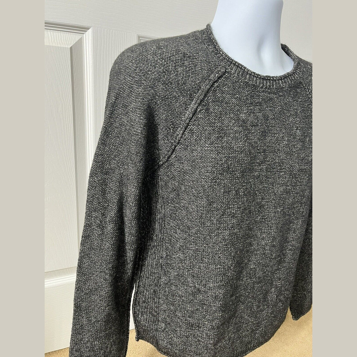 And Now This Mens Waffle-Knit Crew Neck Pullover Sweater-Black-Small-New Tag $50