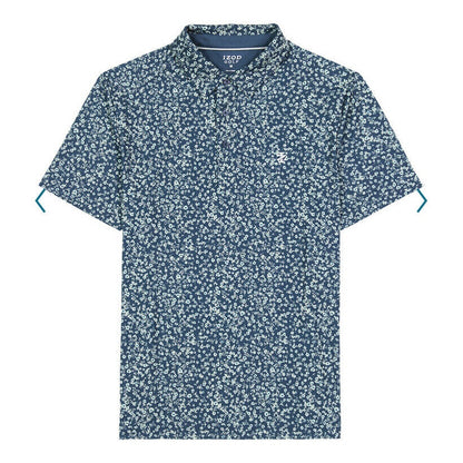 IZOD Men's Micro Print Golf Polo Shirt- Navy Blazer - Large - New Tags $65