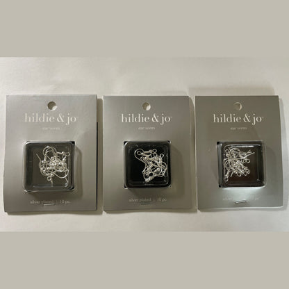 Lot Of 3 HILDIE & JO Fish Hook Ear Wires Silver Plated 10 Piece 1165-4555