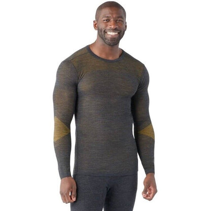 $130 Smartwool Men's Base Layer Intraknit Merino Crew-Charcoal Honey-Small-NEW
