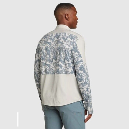 $90 Eddie Bauer Men’s Twin Hybrid Shirt Long Sleeve Button Down-Grey-Small-New