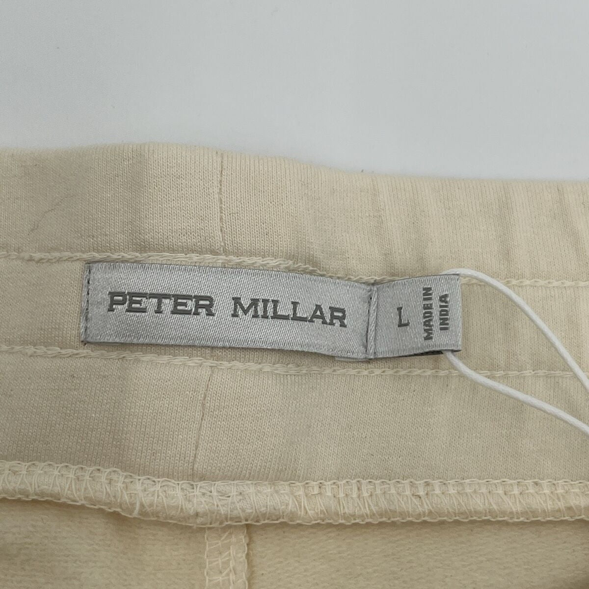 $90 Peter Millar Women’s Lava Wash Fleece Back Shorts-Vanilla-Large- New Tag