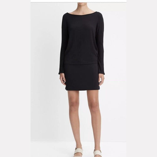 Vince Draped Wide Neck Top- Black- XSmall- NWT- Retail $165