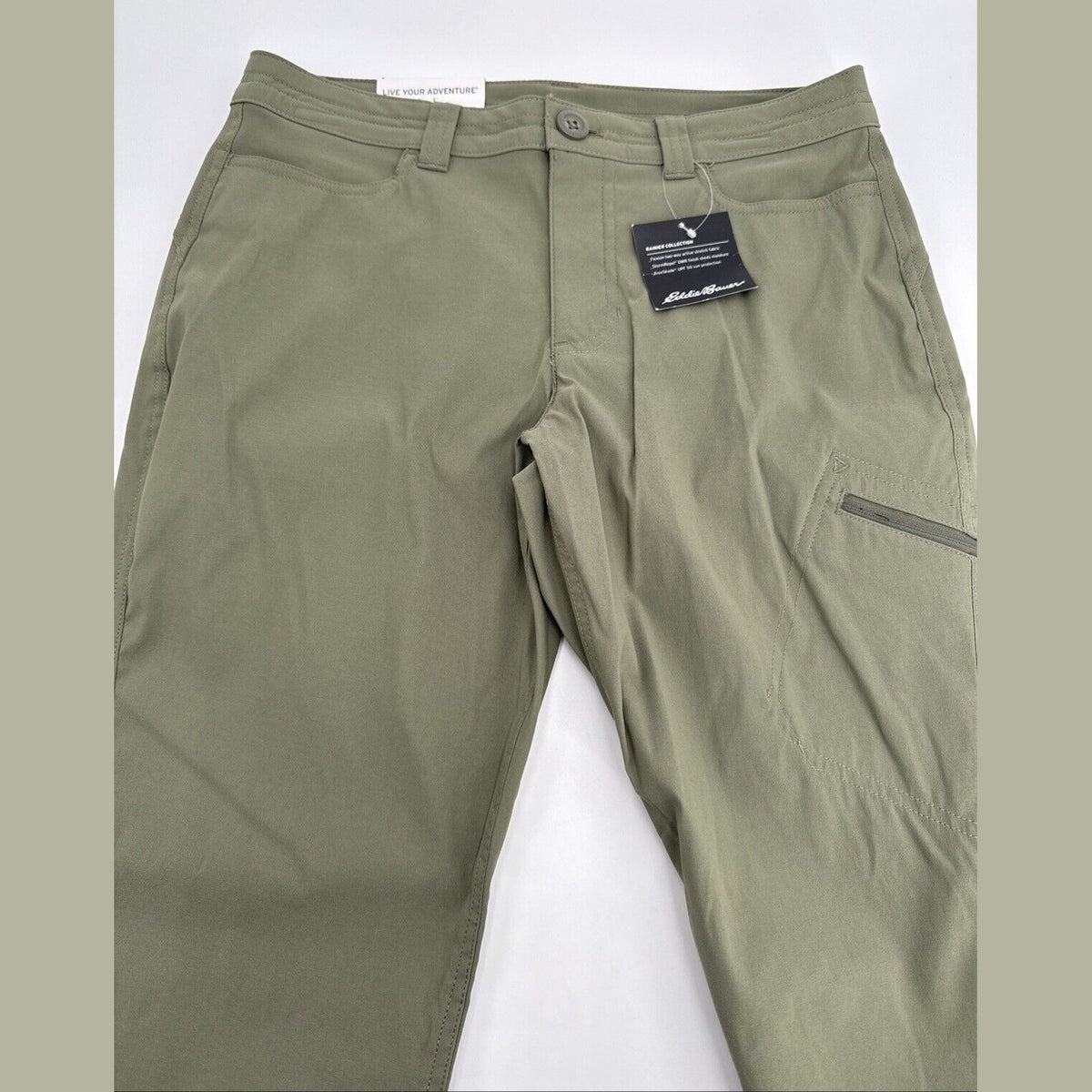$70 Eddie Bauer Women's Rainier Stretch Hiking Curvy Pants - Sprig -Size: 4- New