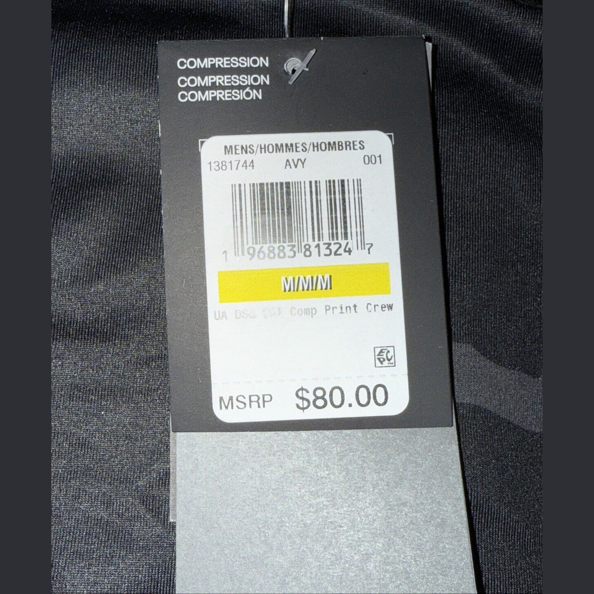 $80 Under Armour Long Sleeve ColdGear Infrared Compression-Black Camo-Medium
