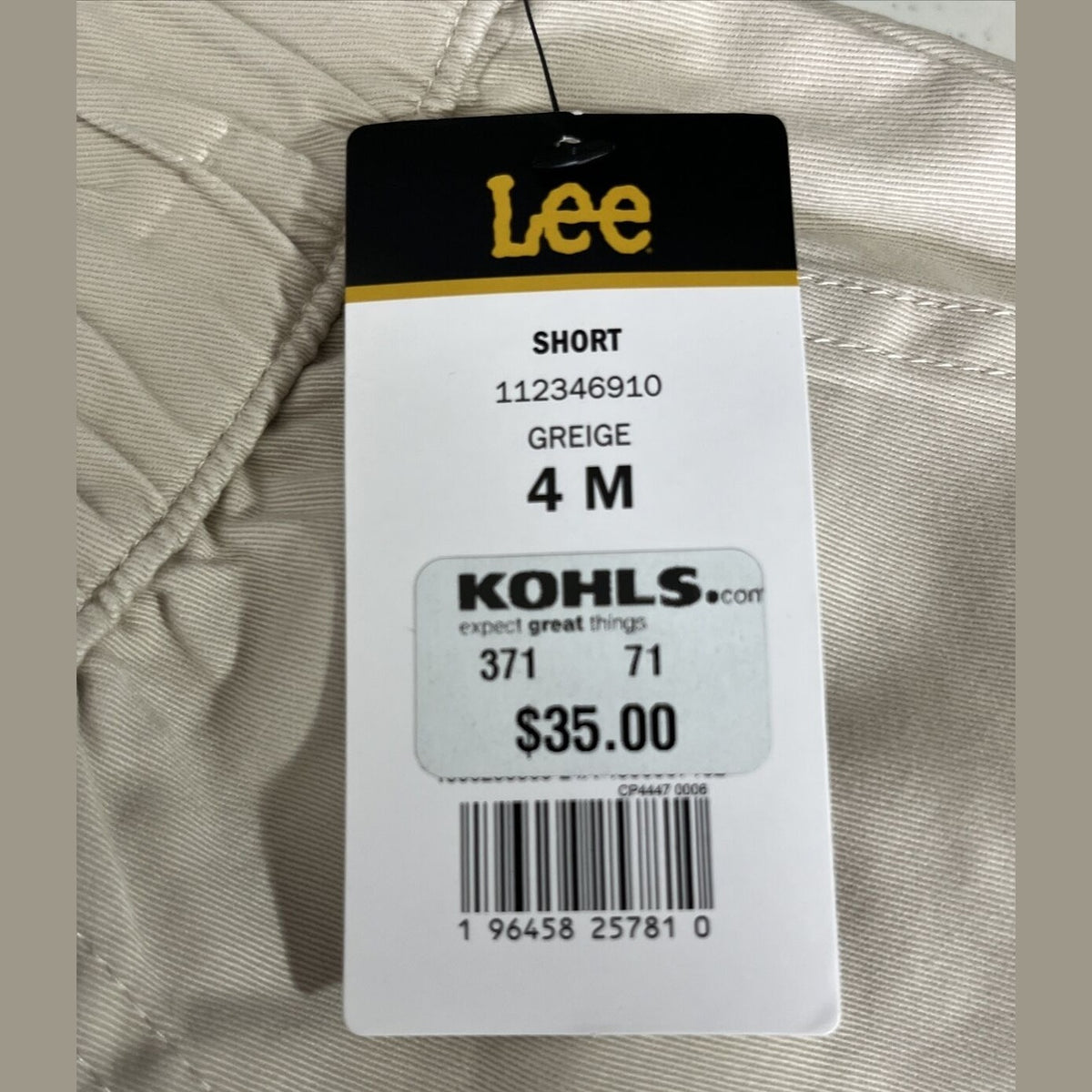 Lee Women's Ultra Lux High-Rise Pull-on Utility Shorts-Greige Beige-Medium-New