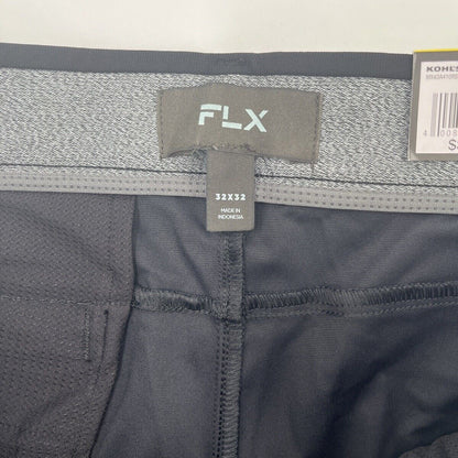 FLX Men’s Premium Slim Cargo Pants- Black- 32W 32L - New Tags