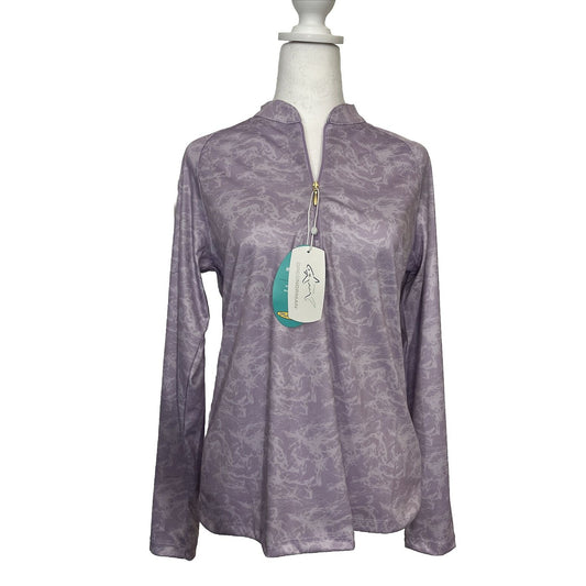 $79 GREG NORMAN  Long Sleeve Mock 1/4 Zip Golf Shirt-Lavender-Medium-New Tags