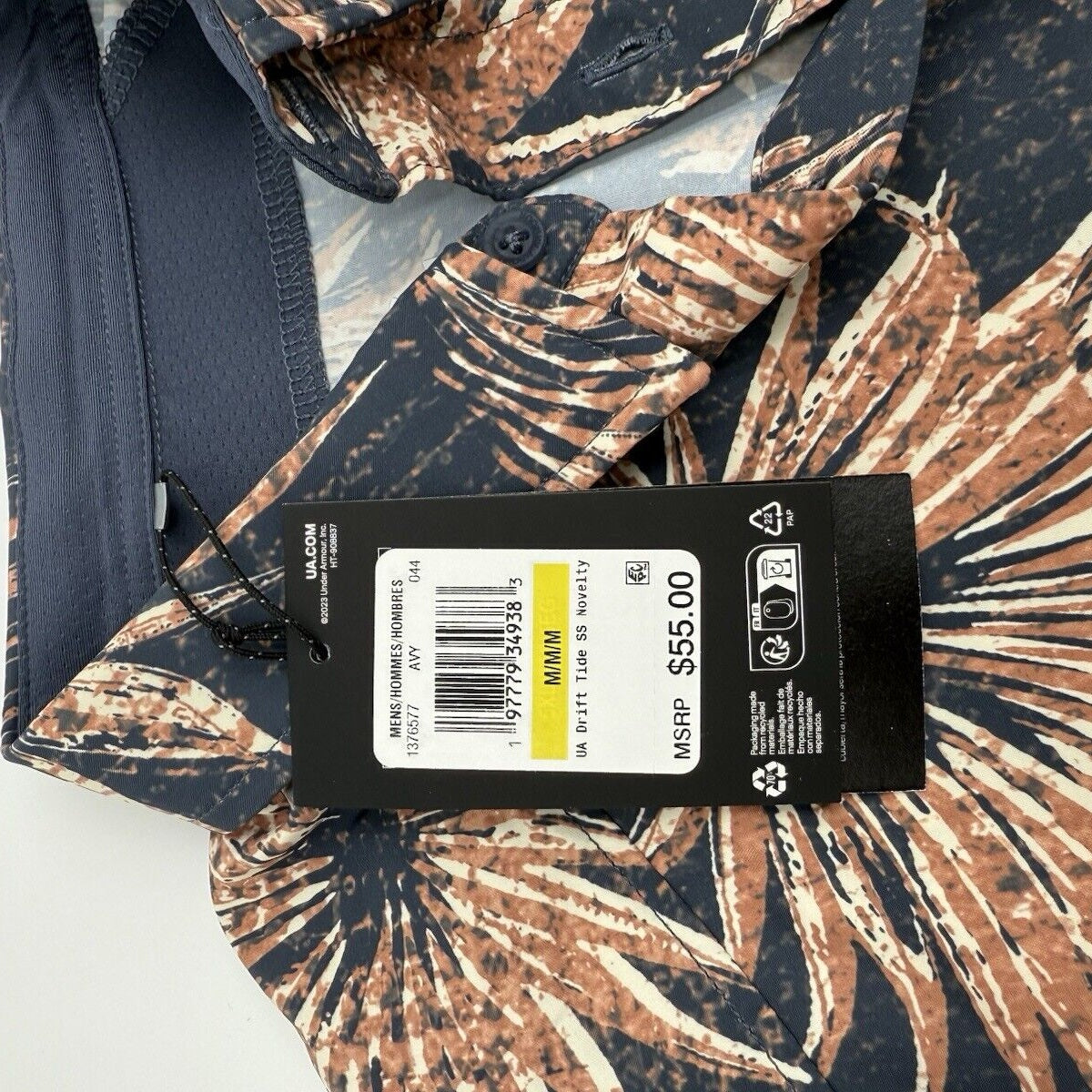 Under Armour Men's Dockside Short Slv Novelty Shirt Drift Tide-Downpour-Medium
