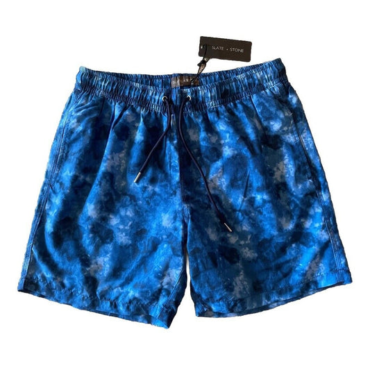 Slate & Stone Swim Trunk Men's Tie Dye - Size Medium - Aqua Blue - New Tags $84