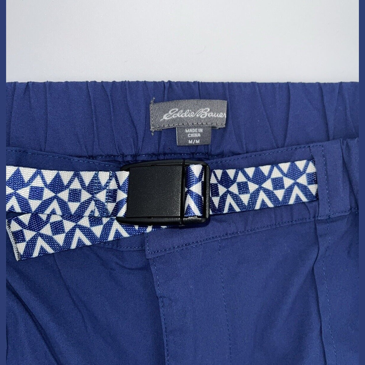$80 Eddie Bauer Women’s Mason Belted Everyday/Campin Pants-Twlt Blue-Medium-New